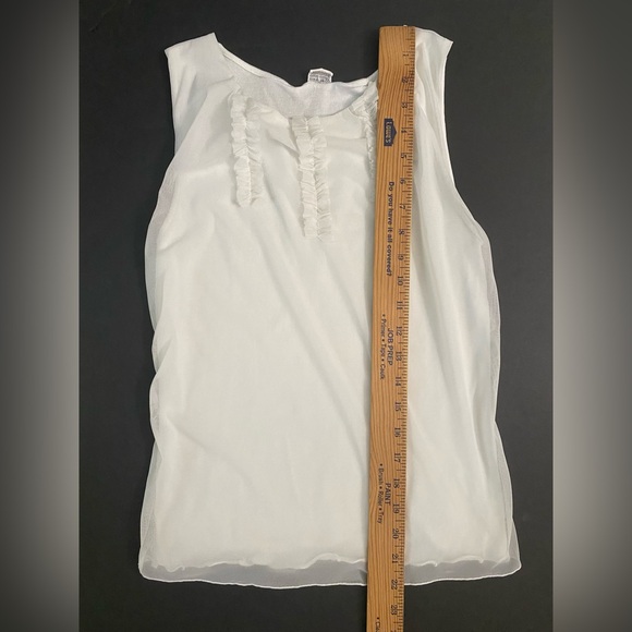 OSCALITO Filo di Scozia Sleeveless Shirt Top White Womens size 4, made in Italy - Picture 5 of 8